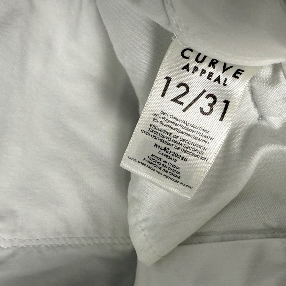 Curve Appeal Jeans Women 12/31 White Minimalist High Rise Skinny Jeggings Casual - Picture 7 of 12